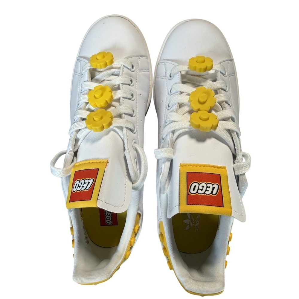 adidas Stan Smith LEGO GX7203 Women's Size 8.5 White Yellow Sneakers - Picture 4 of 10